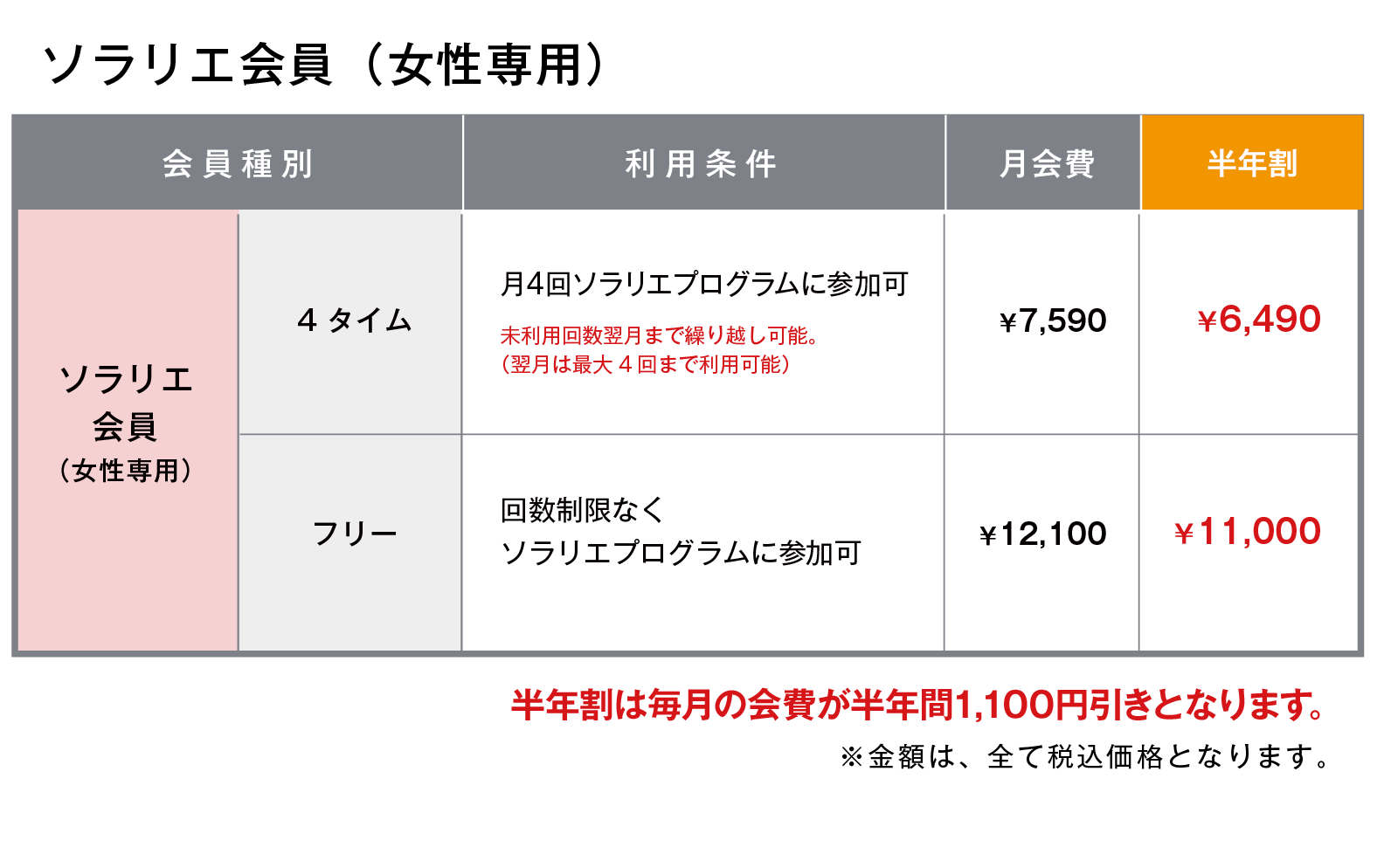 ソラリエ会員（女性専用）